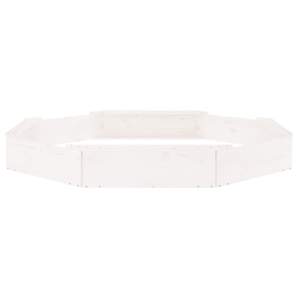 Sandkasten mit Sitzen Weiß Achteck Massivholz Kiefer - Premium Sandkästen  - Just €89.63! Shop now at homesales4u