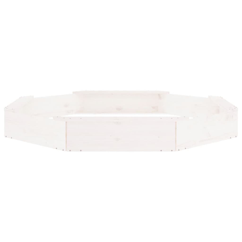 Sandkasten mit Sitzen Weiß Achteck Massivholz Kiefer - Premium Sandkästen  - Just €89.63! Shop now at homesales4u