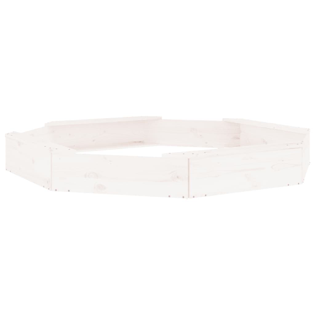 Sandkasten mit Sitzen Weiß Achteck Massivholz Kiefer - Premium Sandkästen  - Just €89.63! Shop now at homesales4u