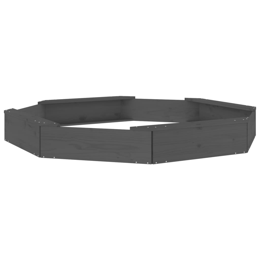 Sandkasten mit Sitzen Grau Achteck Massivholz Kiefer - Premium Sandkästen  - Just €111.48! Shop now at homesales4u