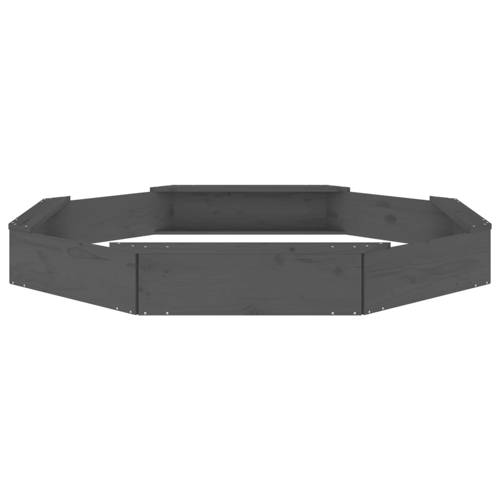 Sandkasten mit Sitzen Grau Achteck Massivholz Kiefer - Premium Sandkästen  - Just €111.48! Shop now at homesales4u