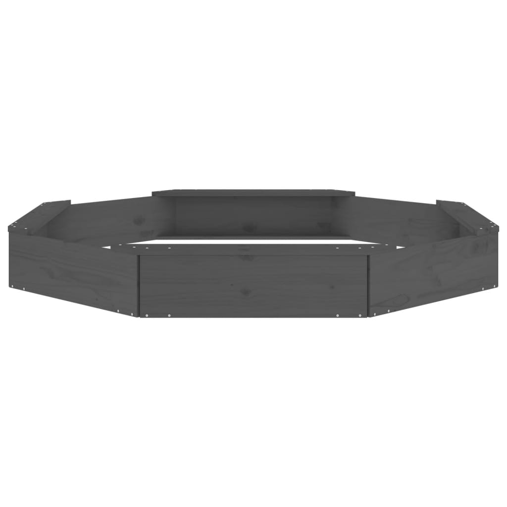 Sandkasten mit Sitzen Grau Achteck Massivholz Kiefer - Premium Sandkästen  - Just €111.48! Shop now at homesales4u