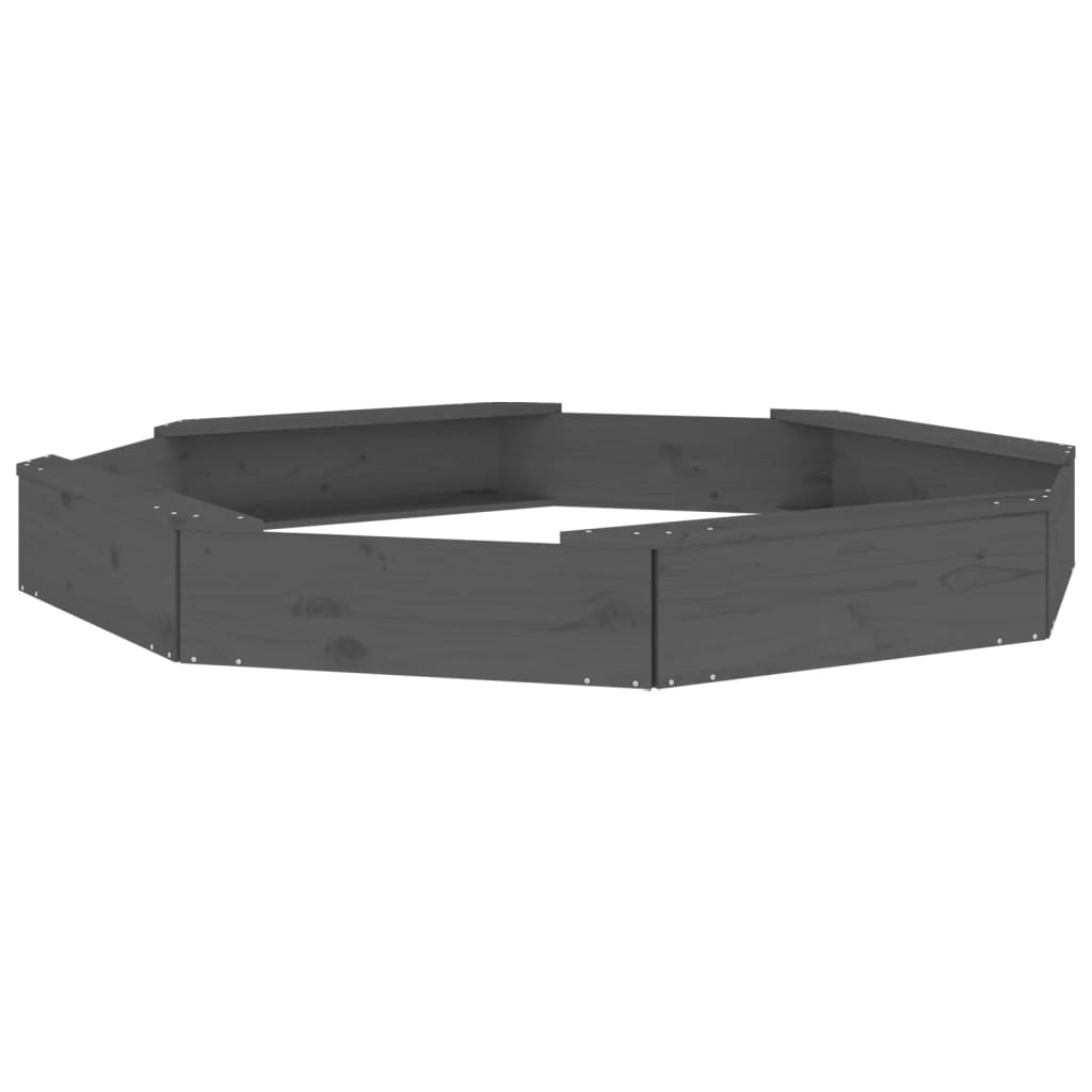Sandkasten mit Sitzen Grau Achteck Massivholz Kiefer - Premium Sandkästen  - Just €111.48! Shop now at homesales4u