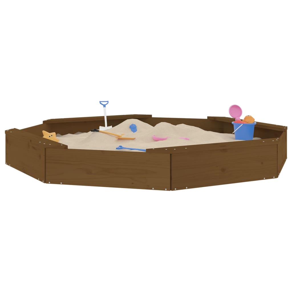 Sandkasten mit Sitzen Honigbraun Achteck Massivholz Kiefer - Premium Sandkästen  - Just €106.51! Shop now at homesales4u