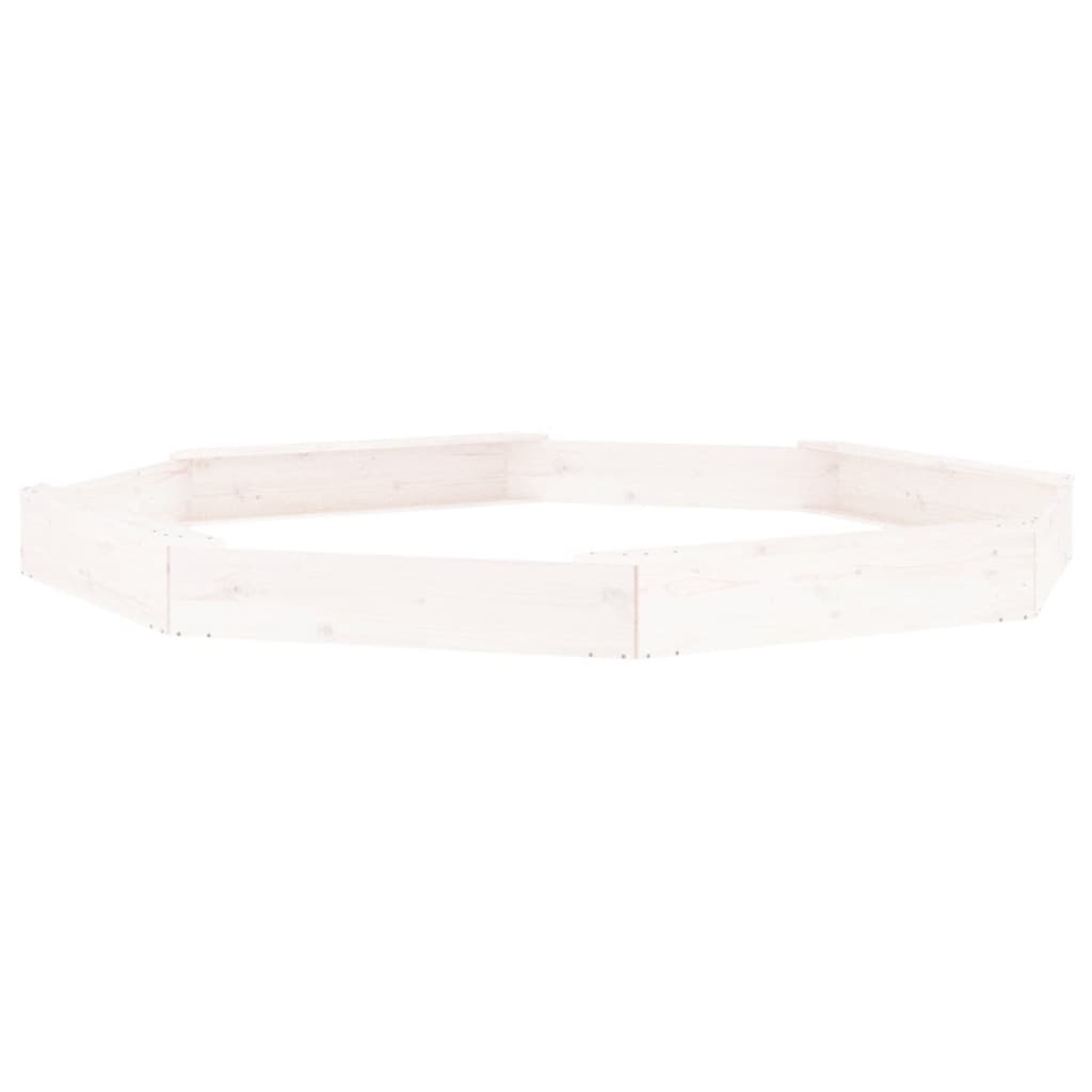 Sandkasten mit Sitzen Weiß Achteck Massivholz Kiefer - Premium Sandkästen  - Just €155.24! Shop now at homesales4u