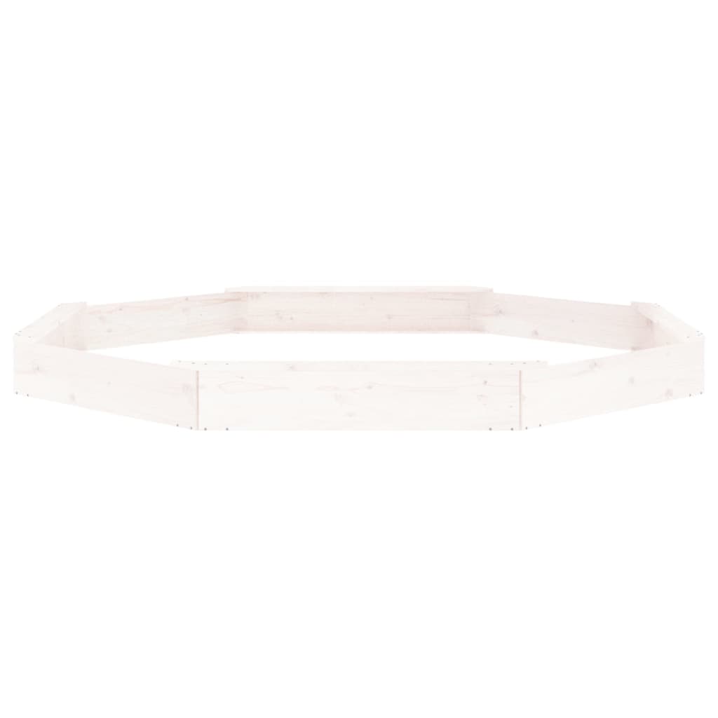 Sandkasten mit Sitzen Weiß Achteck Massivholz Kiefer - Premium Sandkästen  - Just €155.24! Shop now at homesales4u