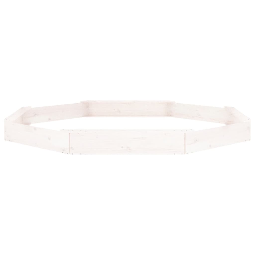 Sandkasten mit Sitzen Weiß Achteck Massivholz Kiefer - Premium Sandkästen  - Just €155.24! Shop now at homesales4u