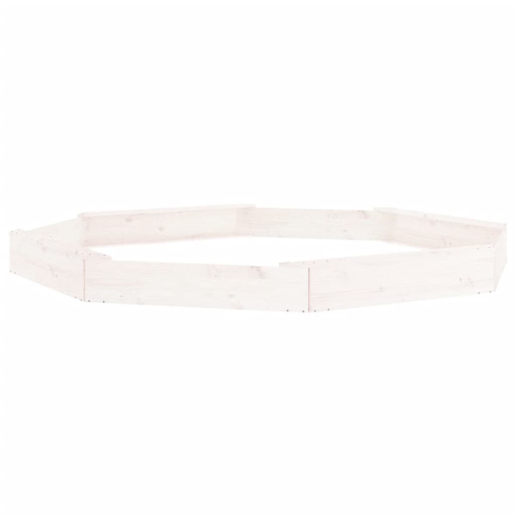 Sandkasten mit Sitzen Weiß Achteck Massivholz Kiefer - Premium Sandkästen  - Just €155.24! Shop now at homesales4u