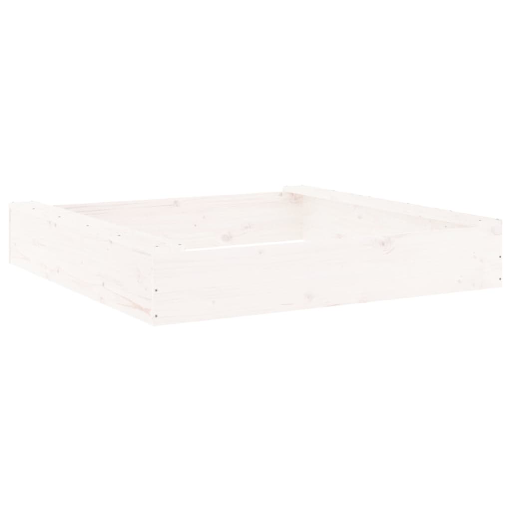 Sandkasten mit Sitzen Weiß Quadratisch Massivholz Kiefer - Premium Sandkästen  - Just €55.21! Shop now at homesales4u