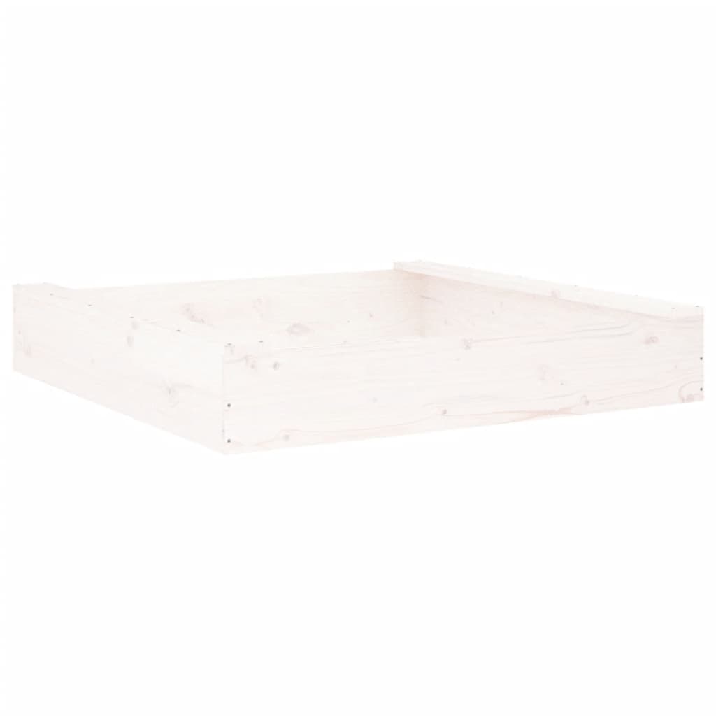 Sandkasten mit Sitzen Weiß Quadratisch Massivholz Kiefer - Premium Sandkästen  - Just €55.21! Shop now at homesales4u
