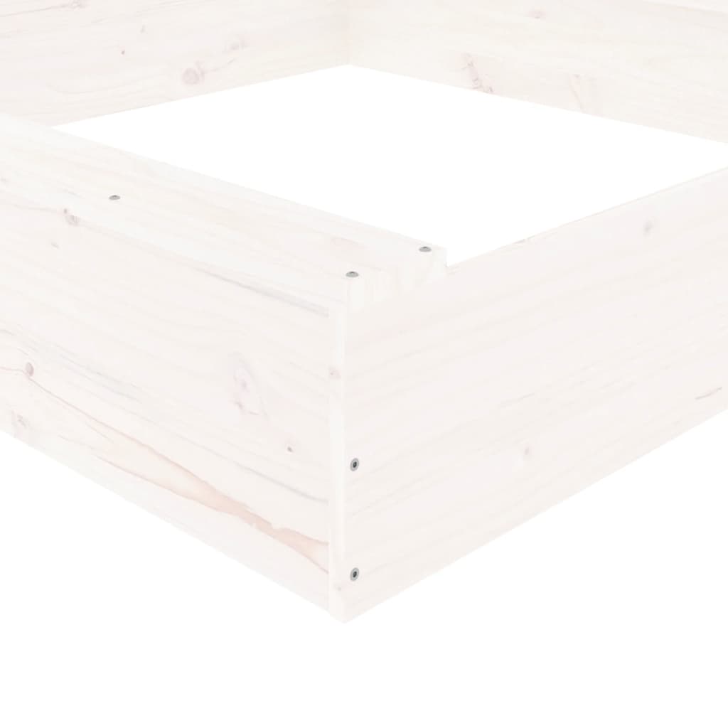 Sandkasten mit Sitzen Weiß Quadratisch Massivholz Kiefer - Premium Sandkästen  - Just €55.21! Shop now at homesales4u