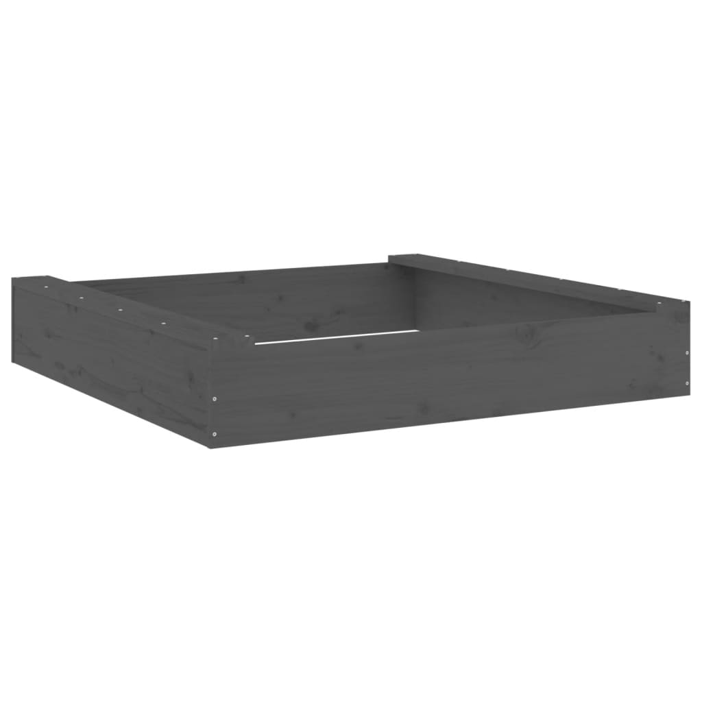 Sandkasten mit Sitzen Grau Quadratisch Massivholz Kiefer - Premium Sandkästen  - Just €74.03! Shop now at homesales4u