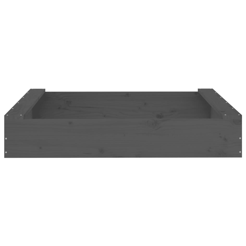 Sandkasten mit Sitzen Grau Quadratisch Massivholz Kiefer - Premium Sandkästen  - Just €74.03! Shop now at homesales4u