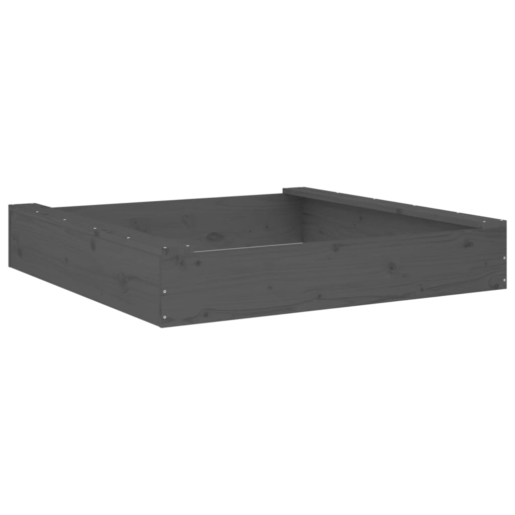 Sandkasten mit Sitzen Grau Quadratisch Massivholz Kiefer - Premium Sandkästen  - Just €74.03! Shop now at homesales4u