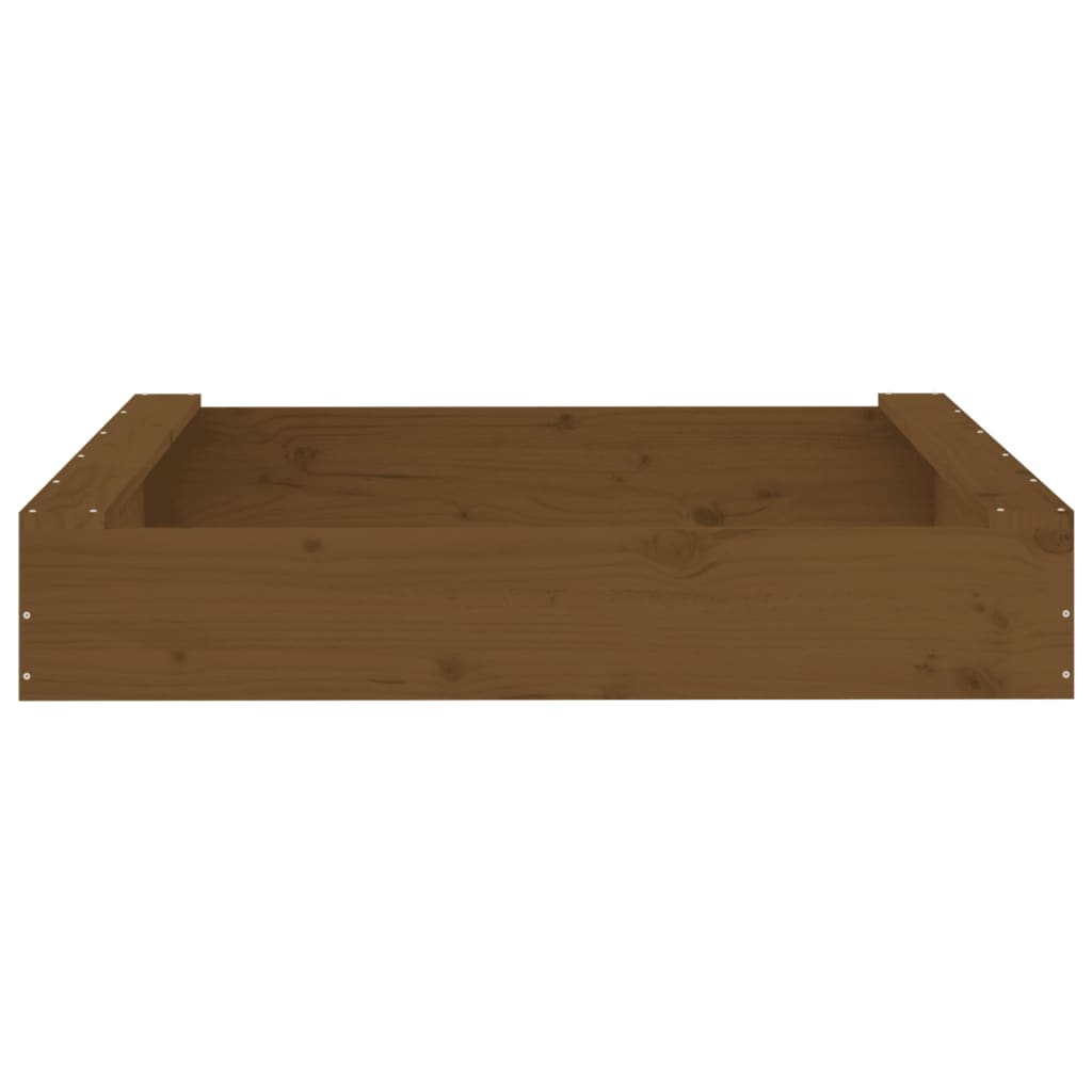 Sandkasten mit Sitzen Honigbraun Quadratisch Massivholz Kiefer - Premium Sandkästen  - Just €55.55! Shop now at homesales4u