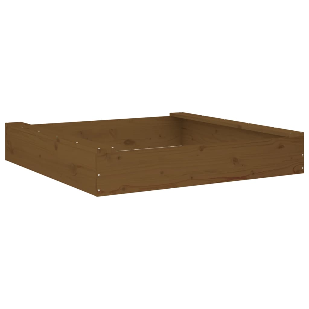 Sandkasten mit Sitzen Honigbraun Quadratisch Massivholz Kiefer - Premium Sandkästen  - Just €55.55! Shop now at homesales4u