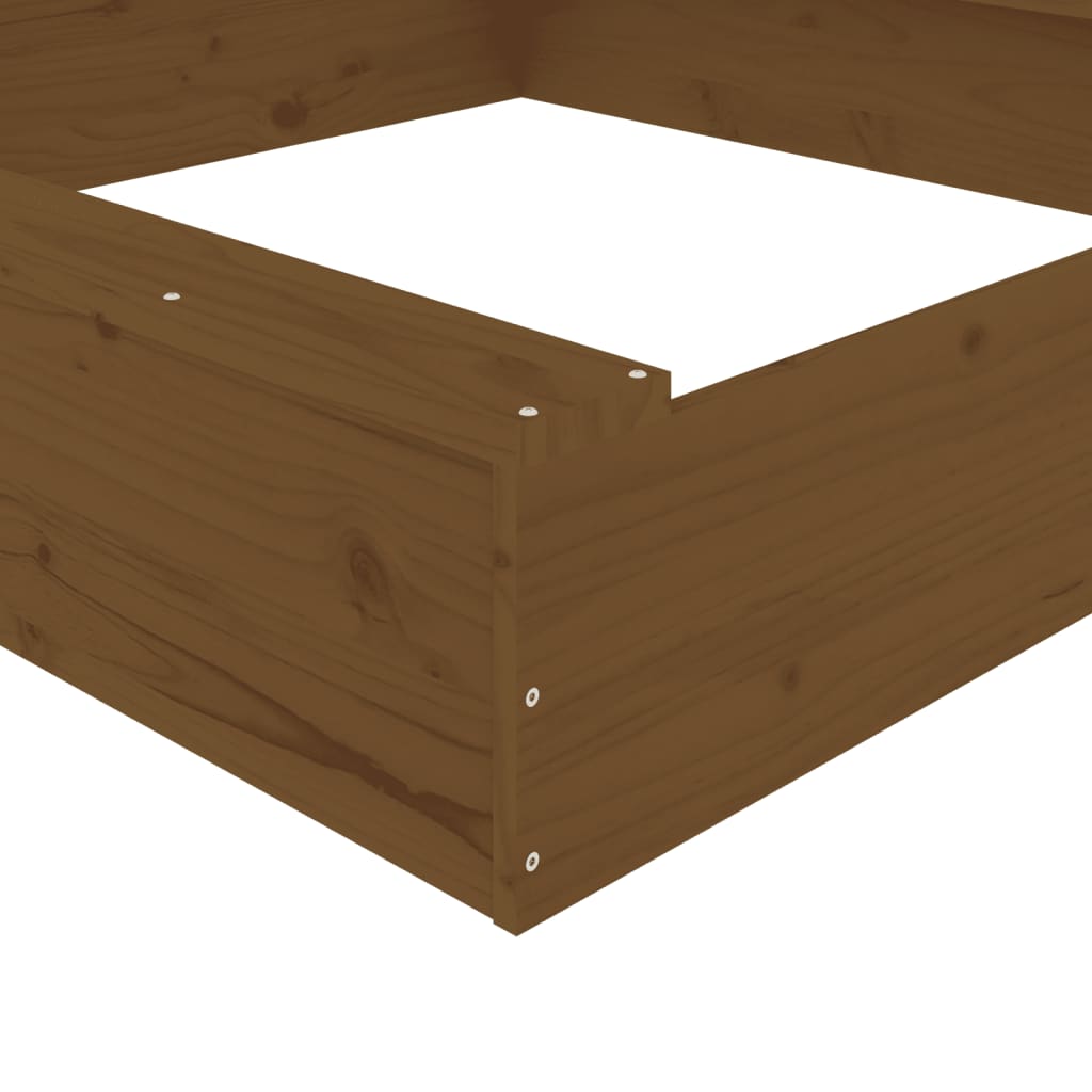 Sandkasten mit Sitzen Honigbraun Quadratisch Massivholz Kiefer - Premium Sandkästen  - Just €55.55! Shop now at homesales4u