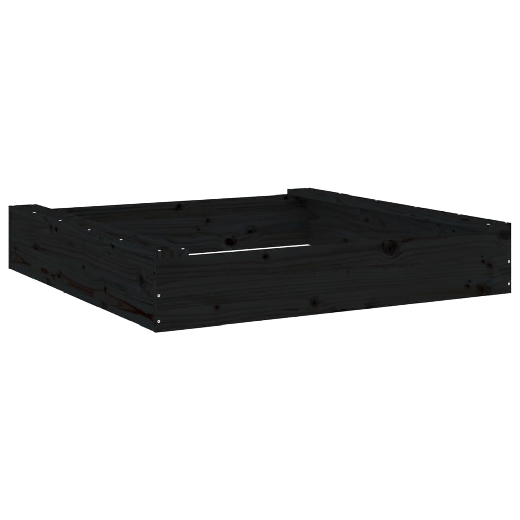 Sandkasten mit Sitzen Schwarz Quadratisch Massivholz Kiefer - Premium Sandkästen  - Just €79.51! Shop now at homesales4u