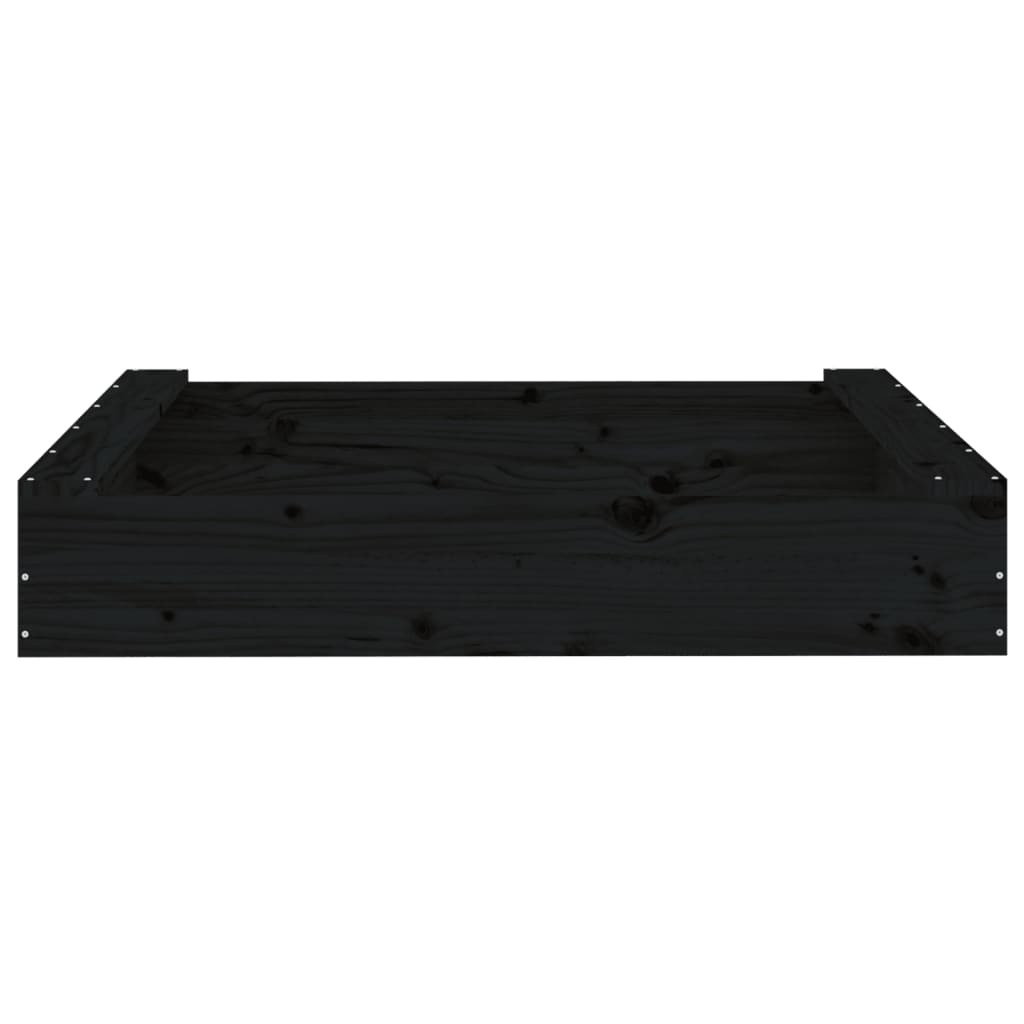 Sandkasten mit Sitzen Schwarz Quadratisch Massivholz Kiefer - Premium Sandkästen  - Just €79.51! Shop now at homesales4u