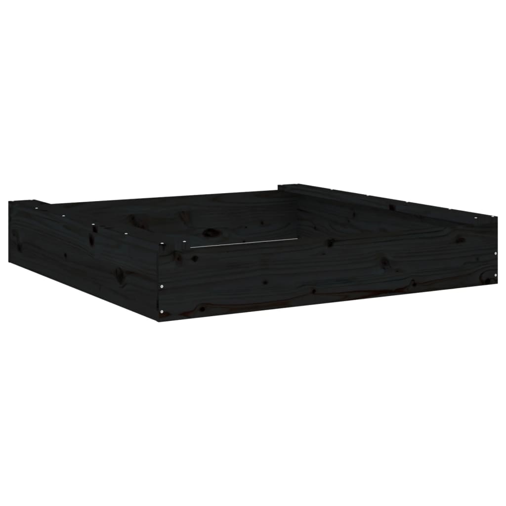 Sandkasten mit Sitzen Schwarz Quadratisch Massivholz Kiefer - Premium Sandkästen  - Just €79.51! Shop now at homesales4u