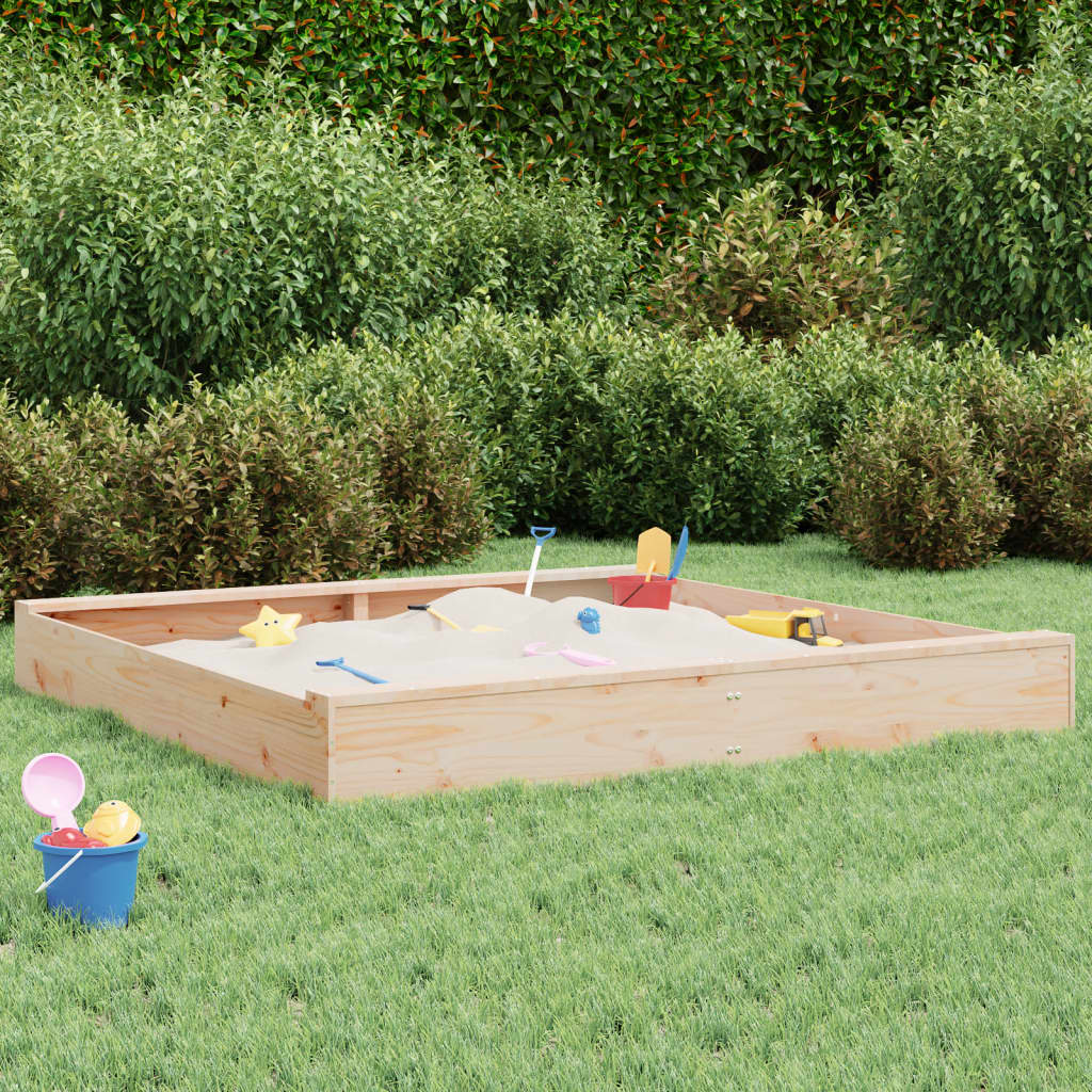 Sandkasten mit Sitzen Quadratisch Massivholz Kiefer - Premium Sandkästen  - Just €90.40! Shop now at homesales4u