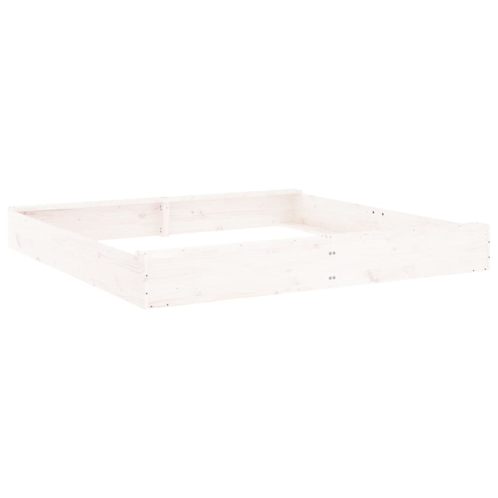 Sandkasten mit Sitzen Weiß Quadratisch Massivholz Kiefer - Premium Sandkästen  - Just €97.89! Shop now at homesales4u
