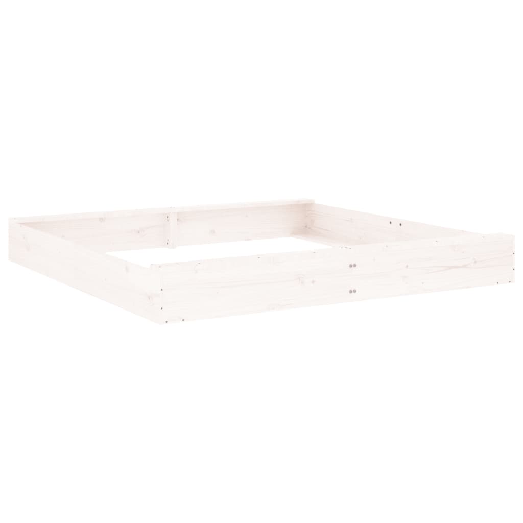 Sandkasten mit Sitzen Weiß Quadratisch Massivholz Kiefer - Premium Sandkästen  - Just €97.89! Shop now at homesales4u
