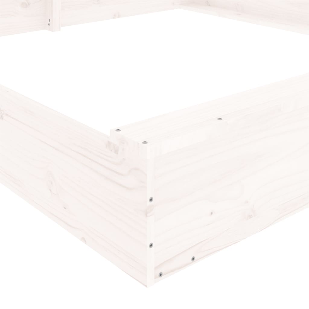 Sandkasten mit Sitzen Weiß Quadratisch Massivholz Kiefer - Premium Sandkästen  - Just €97.89! Shop now at homesales4u