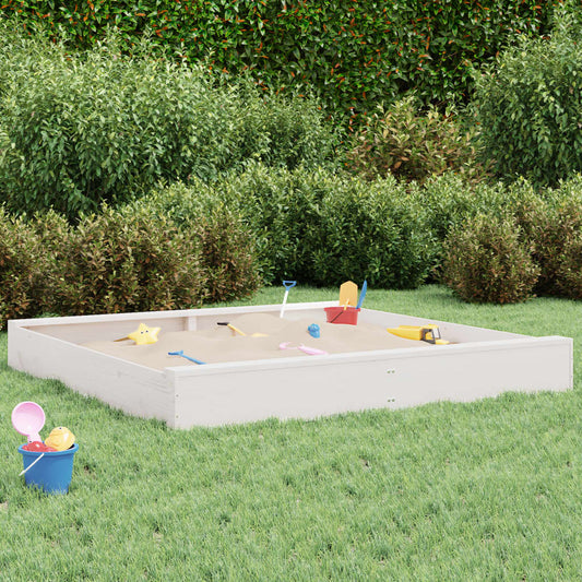 Sandkasten mit Sitzen Weiß Quadratisch Massivholz Kiefer - Premium Sandkästen  - Just €97.89! Shop now at homesales4u