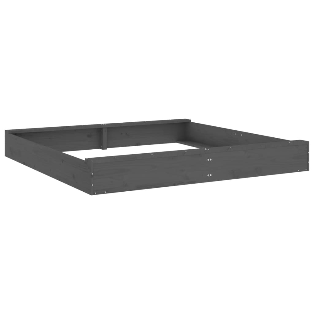 Sandkasten mit Sitzen Grau Quadratisch Massivholz Kiefer - Premium Sandkästen  - Just €131.02! Shop now at homesales4u