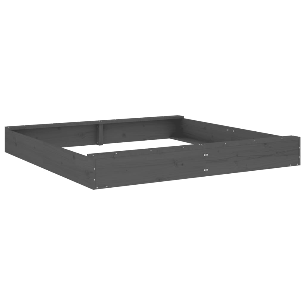 Sandkasten mit Sitzen Grau Quadratisch Massivholz Kiefer - Premium Sandkästen  - Just €131.02! Shop now at homesales4u