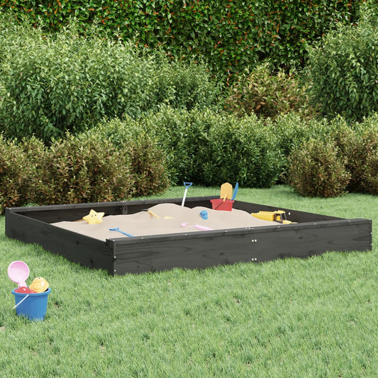 Sandkasten mit Sitzen Grau Quadratisch Massivholz Kiefer - Premium Sandkästen  - Just €131.02! Shop now at homesales4u