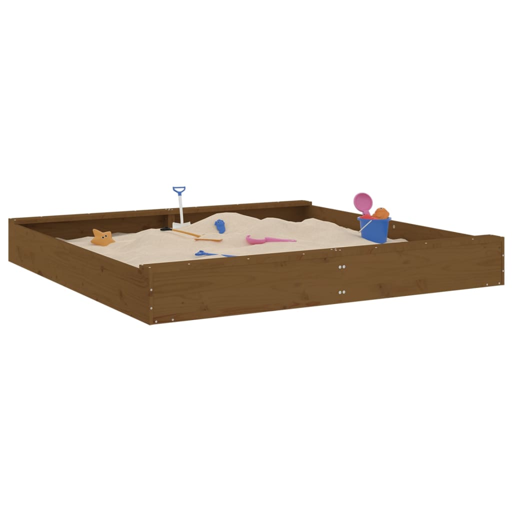 Sandkasten mit Sitzen Honigbraun Quadratisch Massivholz Kiefer - Premium Sandkästen  - Just €131.06! Shop now at homesales4u