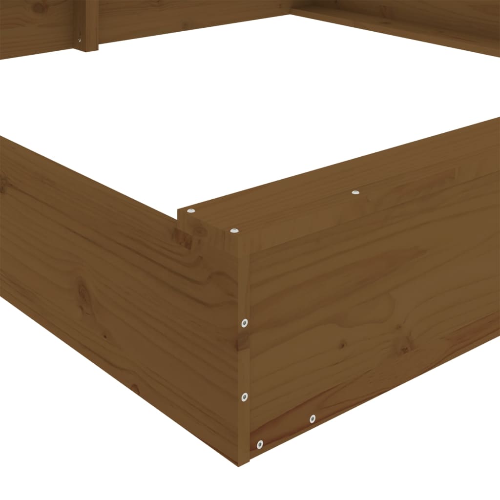 Sandkasten mit Sitzen Honigbraun Quadratisch Massivholz Kiefer - Premium Sandkästen  - Just €131.06! Shop now at homesales4u