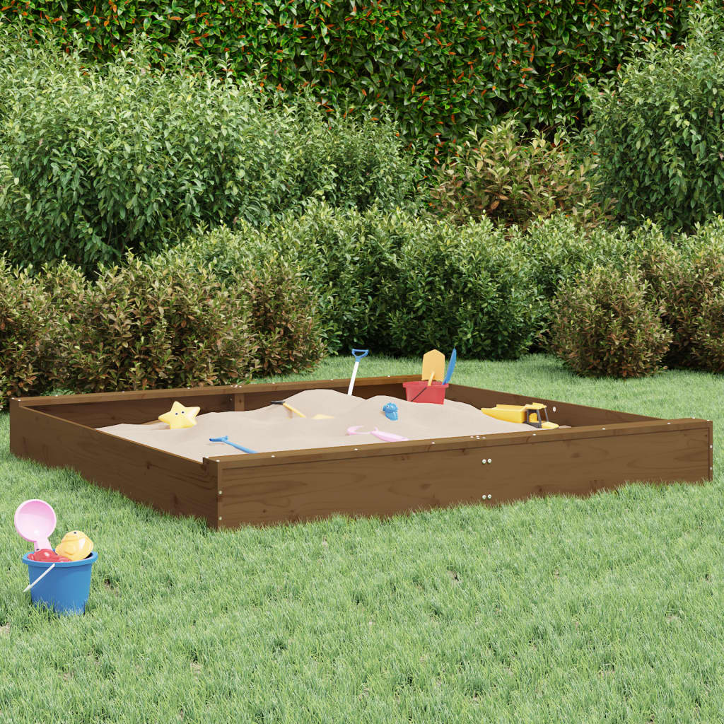 Sandkasten mit Sitzen Honigbraun Quadratisch Massivholz Kiefer - Premium Sandkästen  - Just €131.06! Shop now at homesales4u