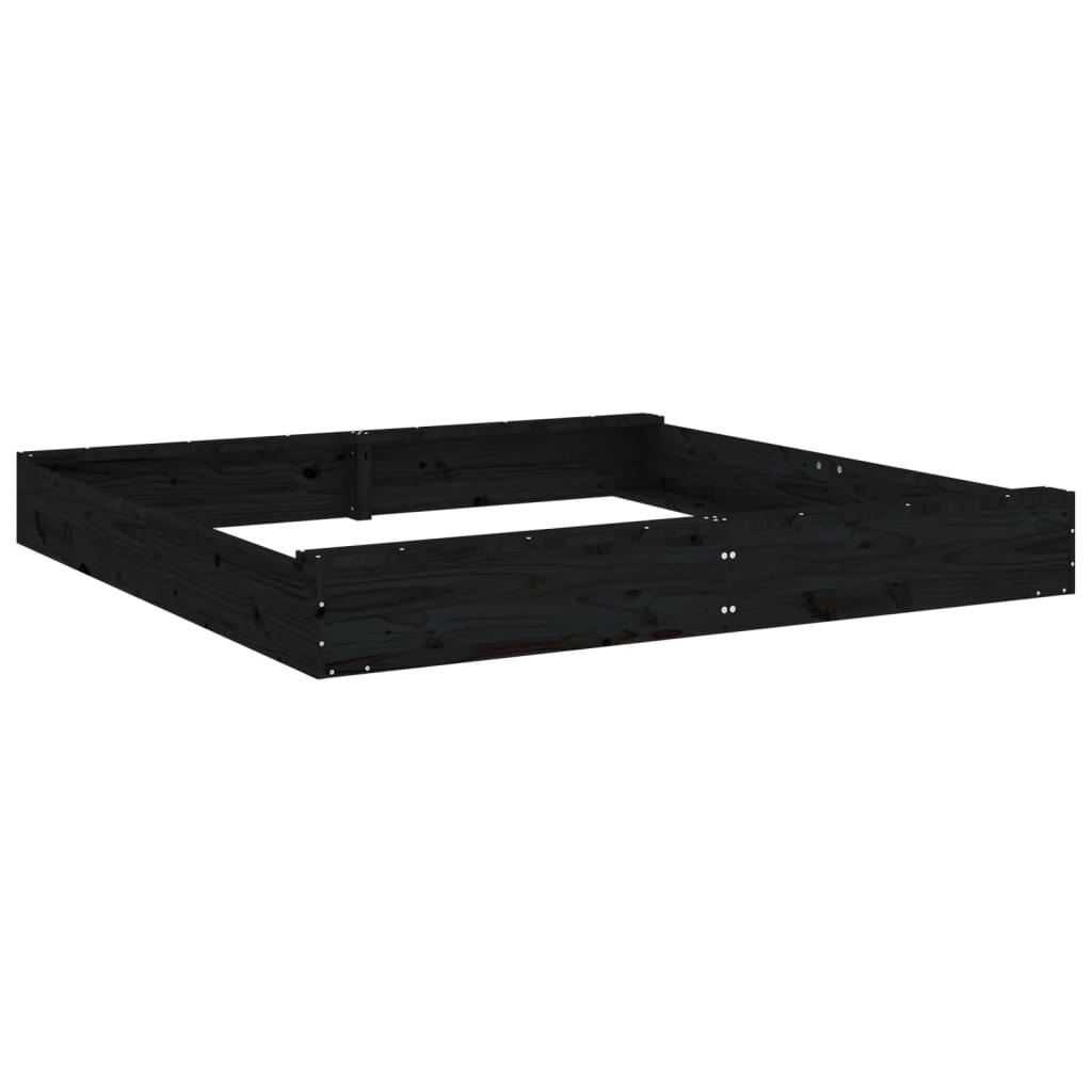 Sandkasten mit Sitzen Schwarz Quadratisch Massivholz Kiefer - Premium Sandkästen  - Just €98.41! Shop now at homesales4u