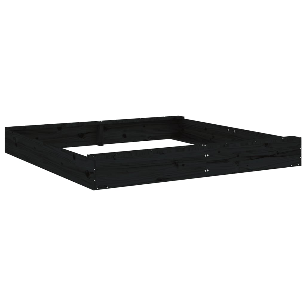Sandkasten mit Sitzen Schwarz Quadratisch Massivholz Kiefer - Premium Sandkästen  - Just €98.41! Shop now at homesales4u