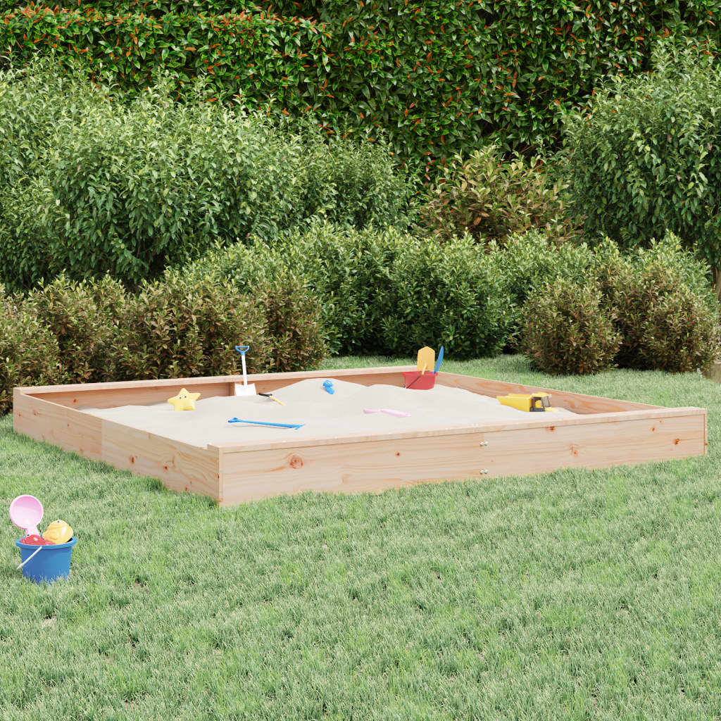 Sandkasten mit Sitzen Quadratisch Massivholz Kiefer - Premium Sandkästen  - Just €126.67! Shop now at homesales4u