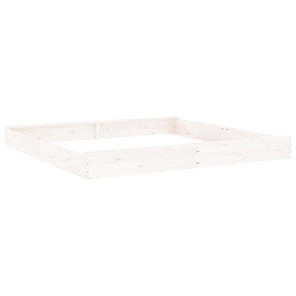 Sandkasten mit Sitzen Weiß Quadratisch Massivholz Kiefer - Premium Sandkästen  - Just €177.78! Shop now at homesales4u