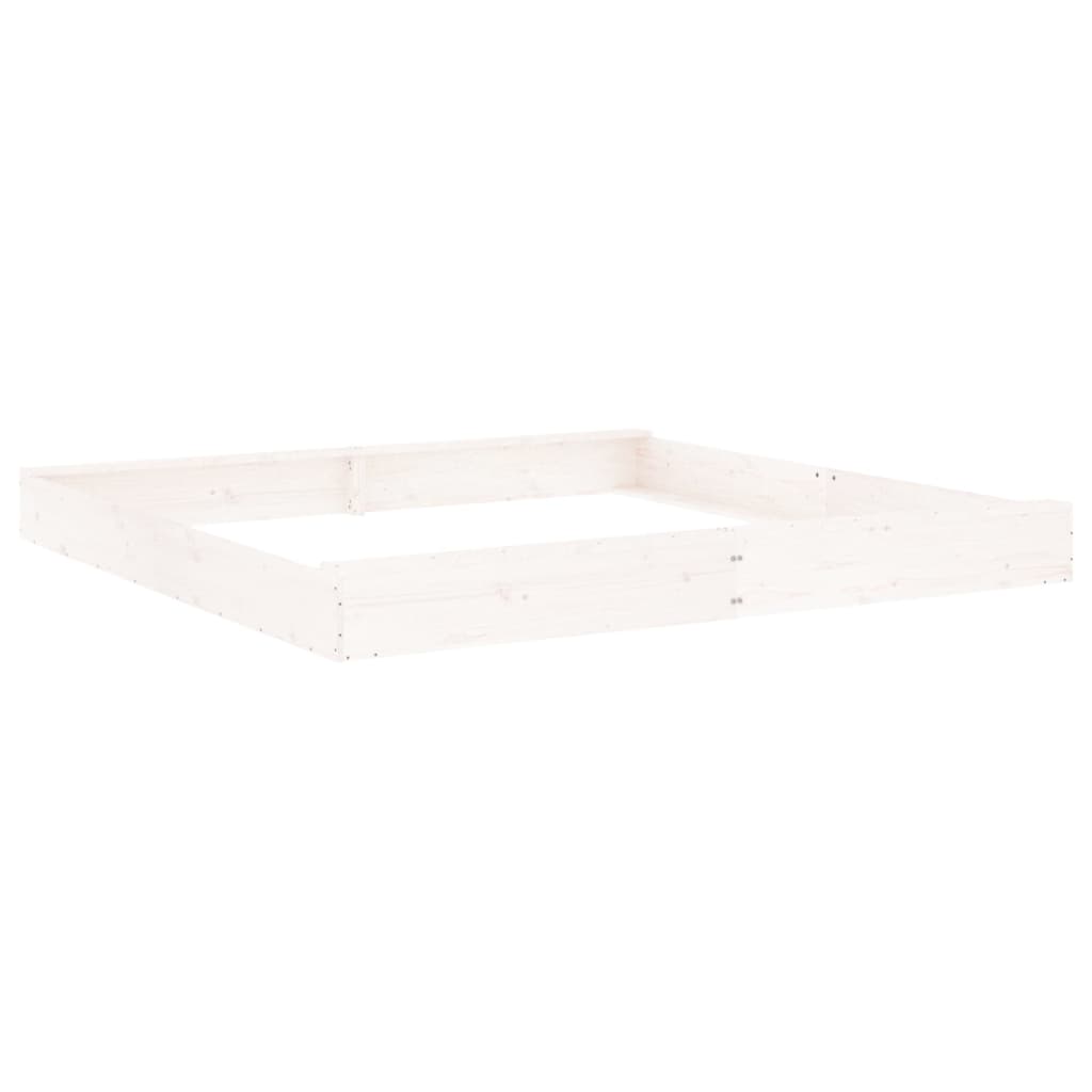 Sandkasten mit Sitzen Weiß Quadratisch Massivholz Kiefer - Premium Sandkästen  - Just €177.78! Shop now at homesales4u