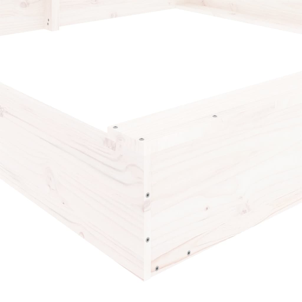 Sandkasten mit Sitzen Weiß Quadratisch Massivholz Kiefer - Premium Sandkästen  - Just €177.78! Shop now at homesales4u