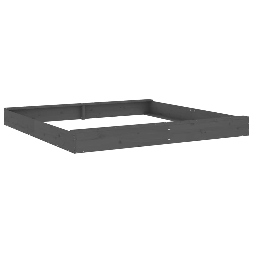 Sandkasten mit Sitzen Grau Quadratisch Massivholz Kiefer - Premium Sandkästen  - Just €194.02! Shop now at homesales4u