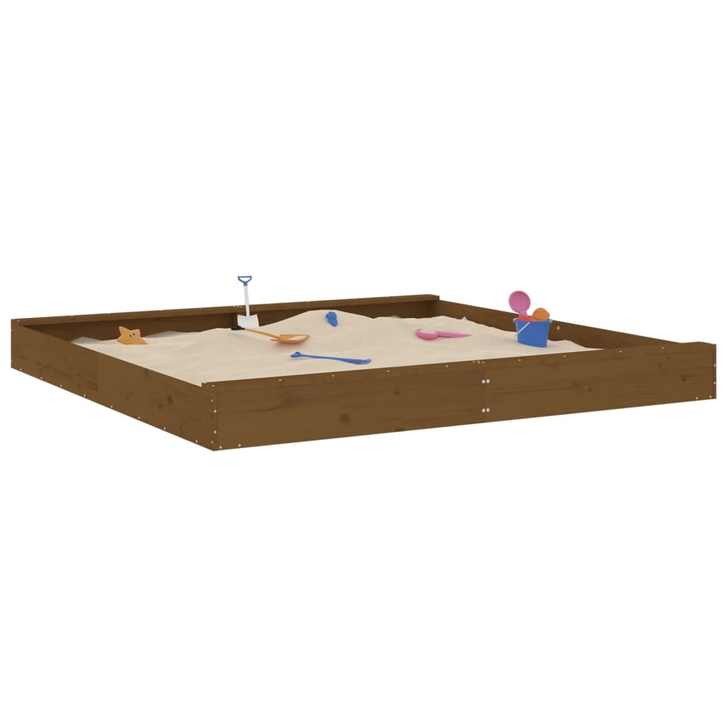 Sandkasten mit Sitzen Honigbraun Quadratisch Massivholz Kiefer - Premium Sandkästen  - Just €187.96! Shop now at homesales4u