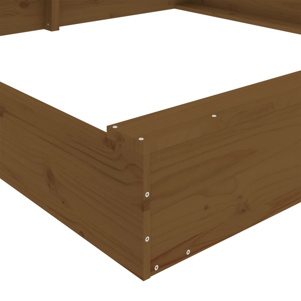 Sandkasten mit Sitzen Honigbraun Quadratisch Massivholz Kiefer - Premium Sandkästen  - Just €187.96! Shop now at homesales4u