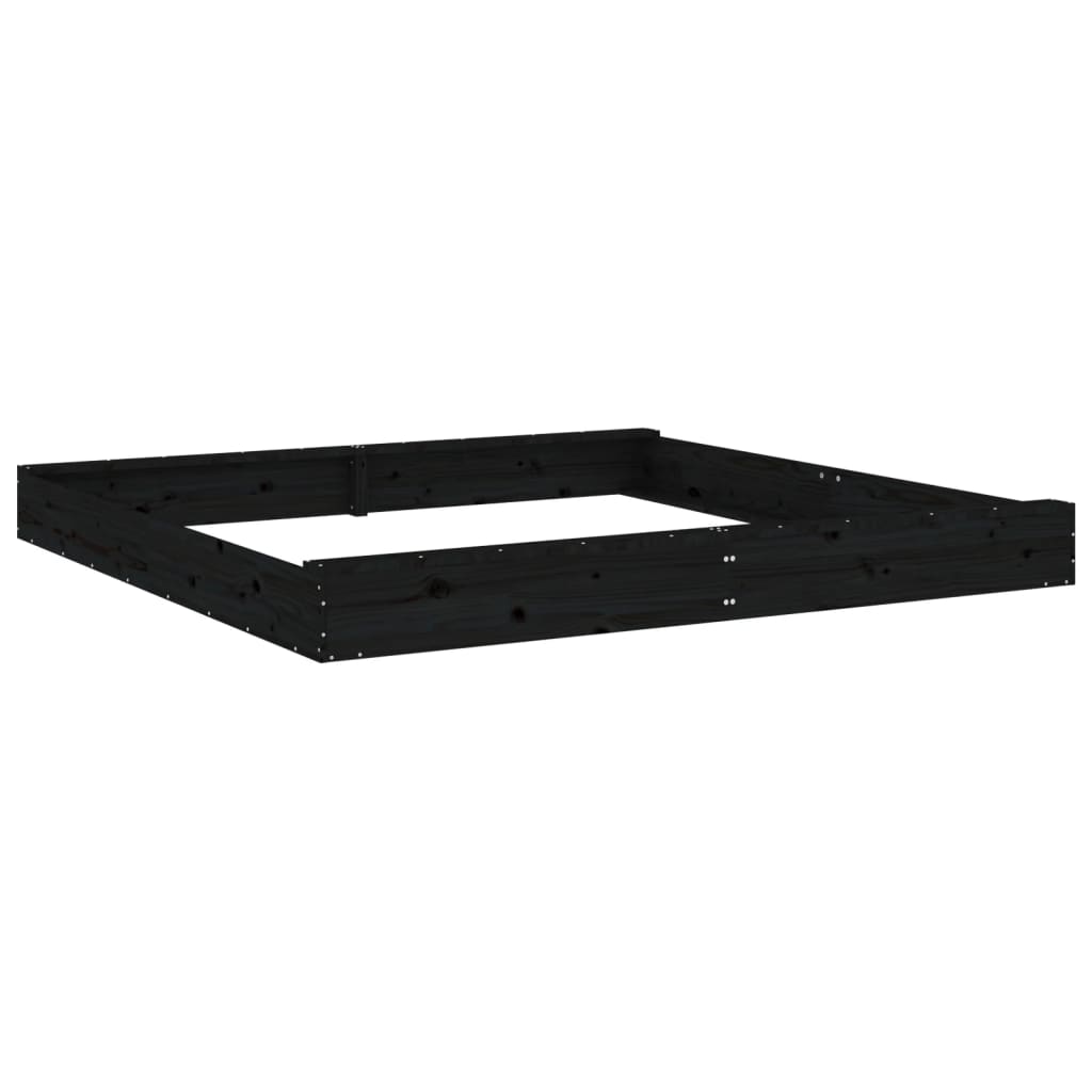 Sandkasten mit Sitzen Schwarz Quadratisch Massivholz Kiefer - Premium Sandkästen  - Just €188.04! Shop now at homesales4u
