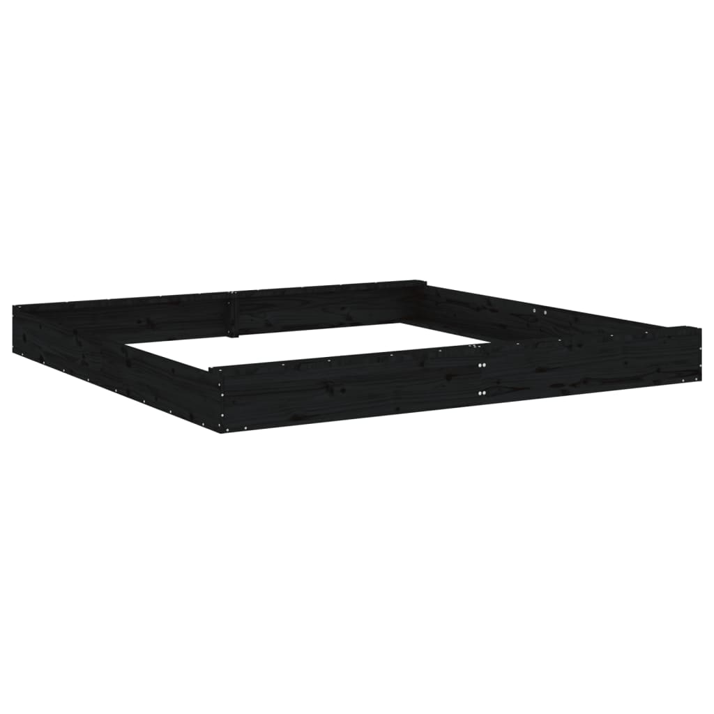 Sandkasten mit Sitzen Schwarz Quadratisch Massivholz Kiefer - Premium Sandkästen  - Just €188.04! Shop now at homesales4u