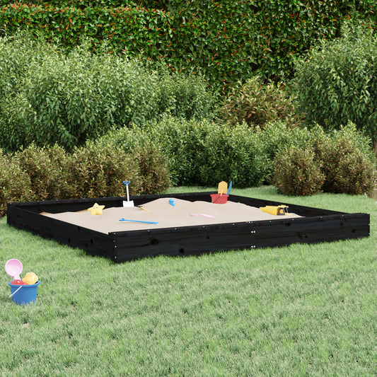 Sandkasten mit Sitzen Schwarz Quadratisch Massivholz Kiefer - Premium Sandkästen  - Just €188.04! Shop now at homesales4u
