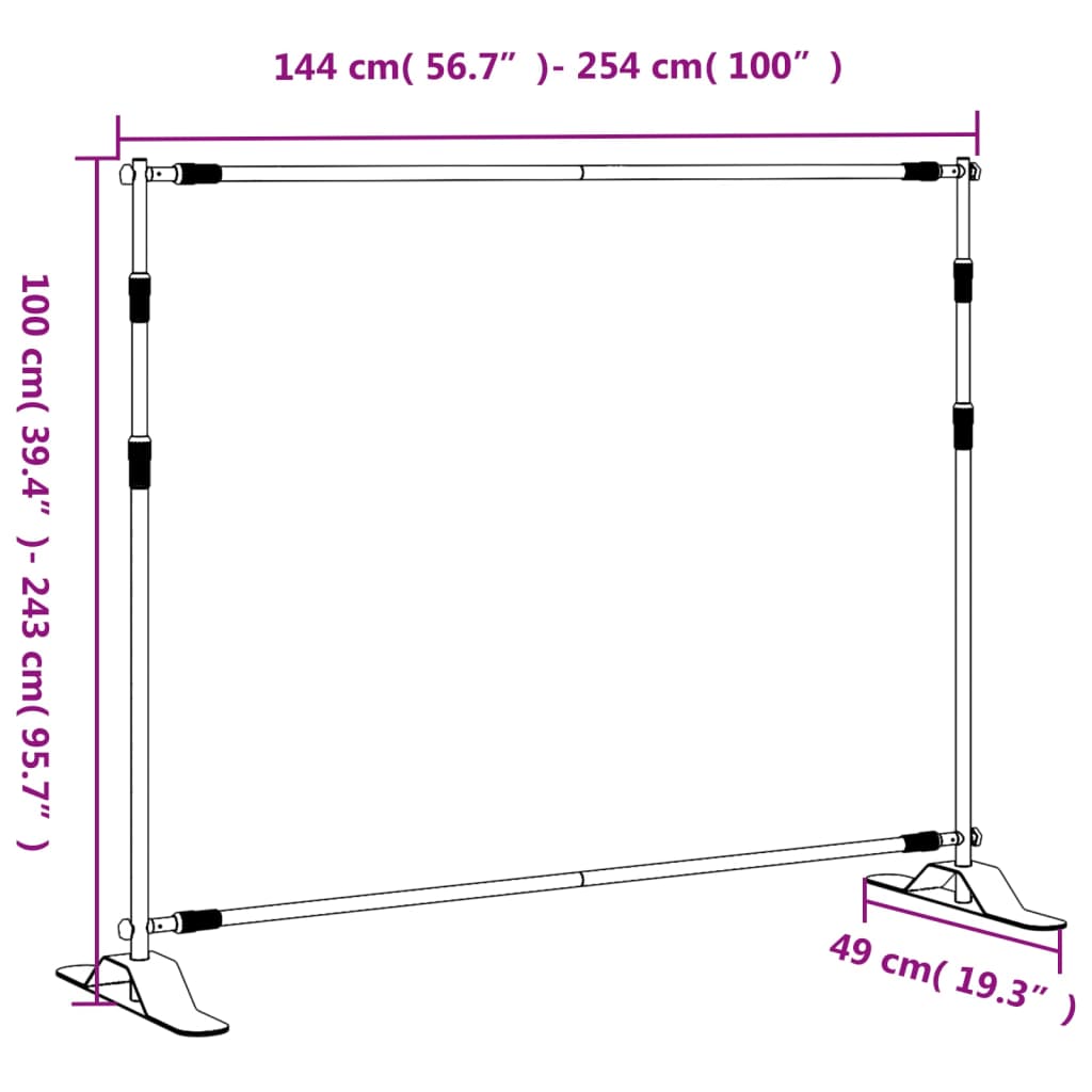 Hintergrundstativ Schwarz 254x243 cm Stahl - Premium Studio-Hintergrundsysteme  - Just €132.47! Shop now at homesales4u