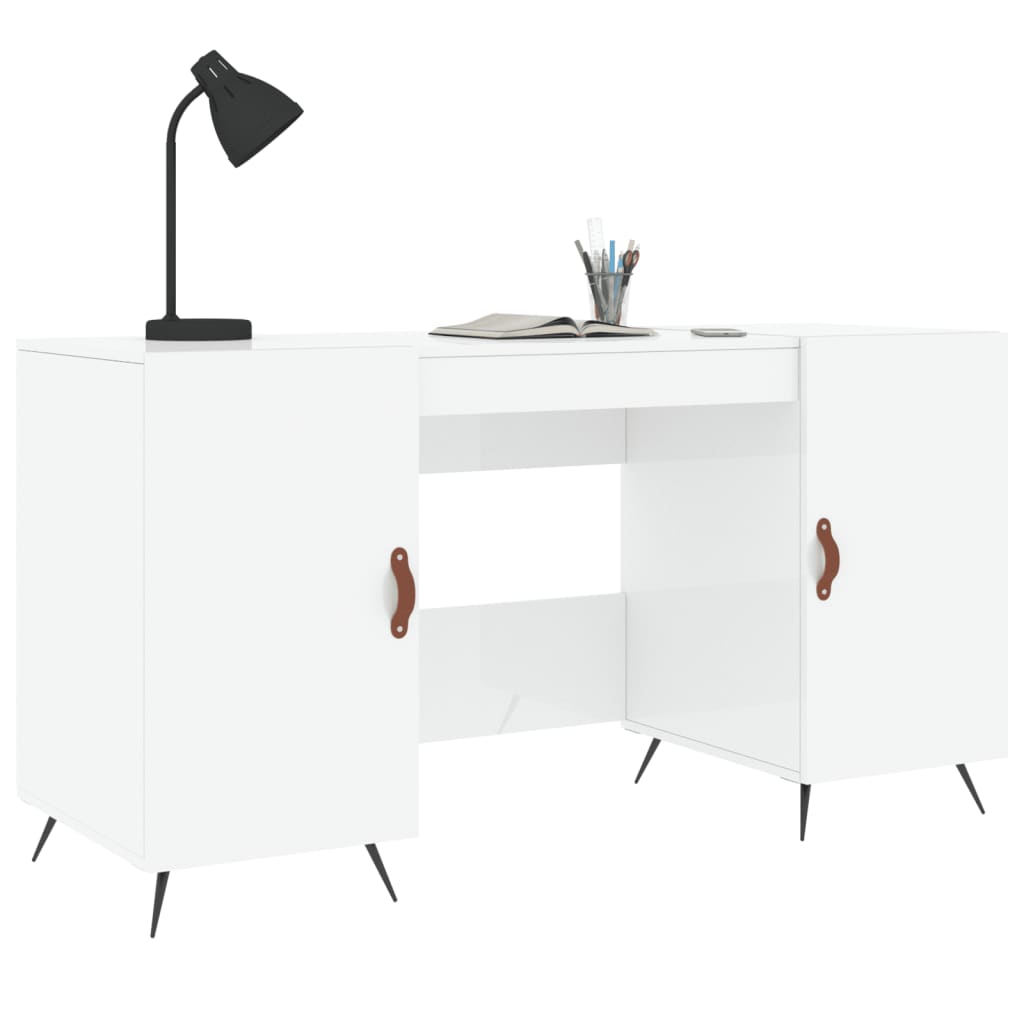 Schreibtisch Hochglanz-Weiß 140x50x75 cm Holzwerkstoff - Premium Schreibtische  - Just €157.64! Shop now at homesales4u