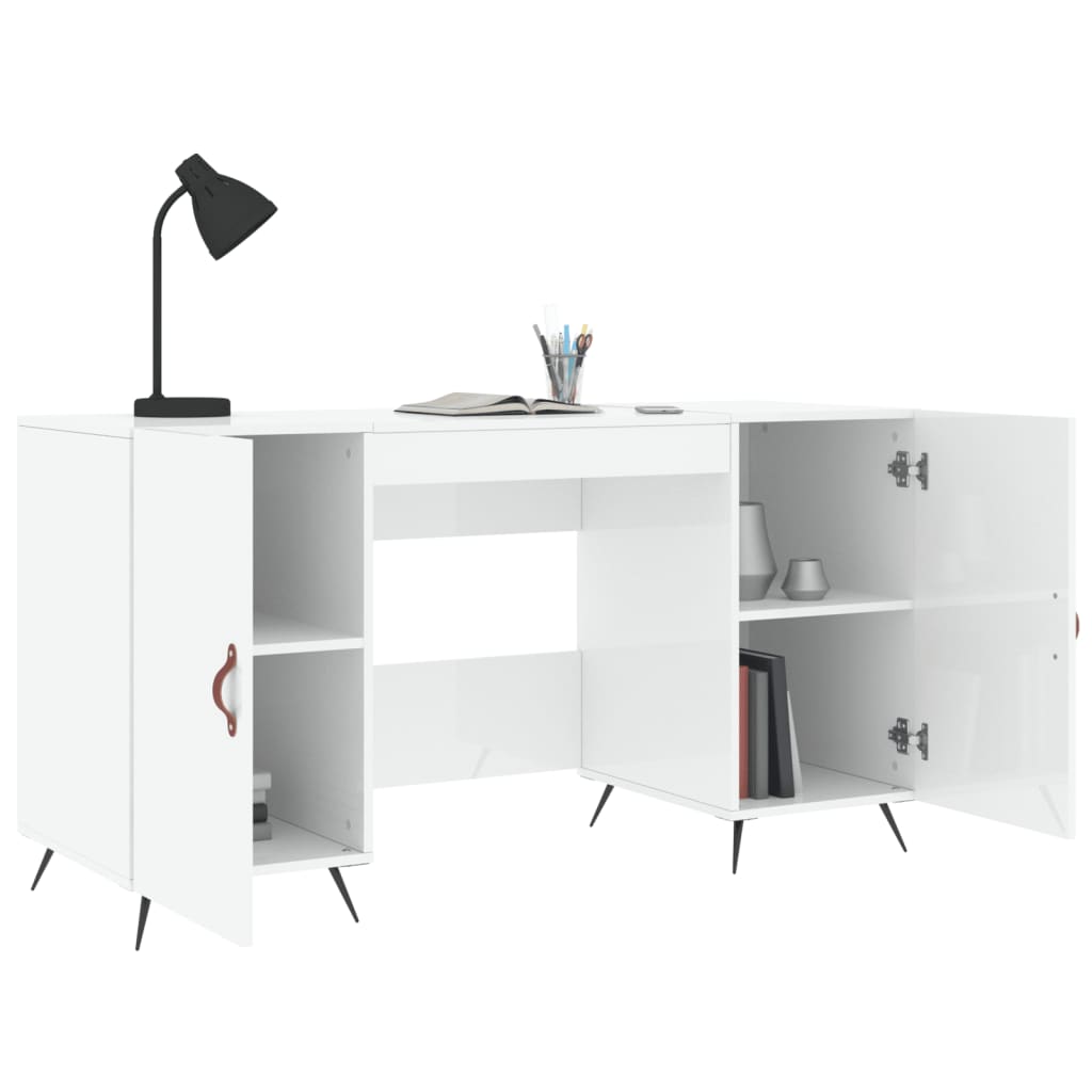 Schreibtisch Hochglanz-Weiß 140x50x75 cm Holzwerkstoff - Premium Schreibtische  - Just €157.64! Shop now at homesales4u